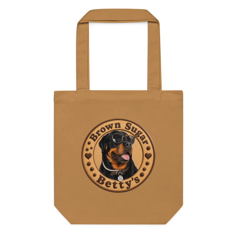 Cotton tote — cookie-stamp logo printed on the product